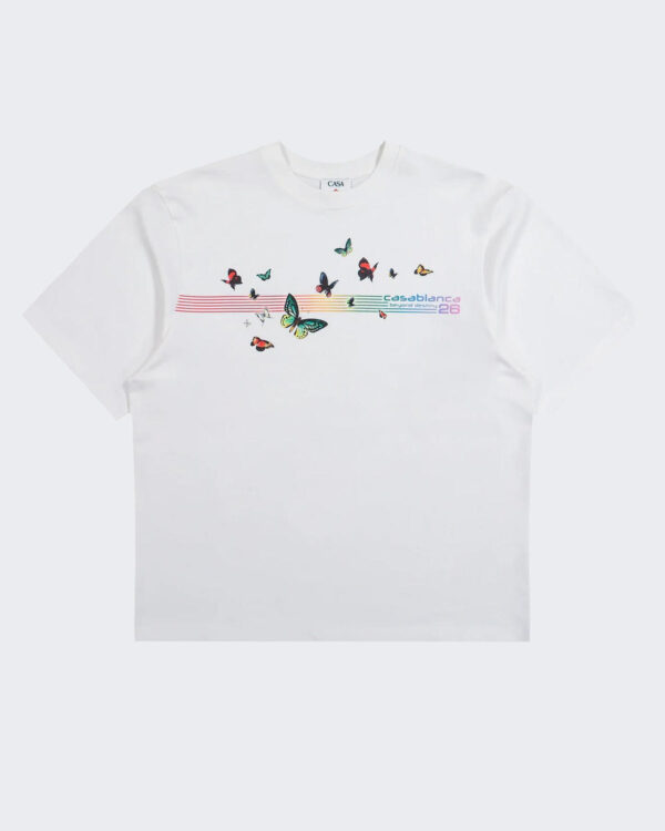 Casablanca Heren Butterfly T-Shirt Wit