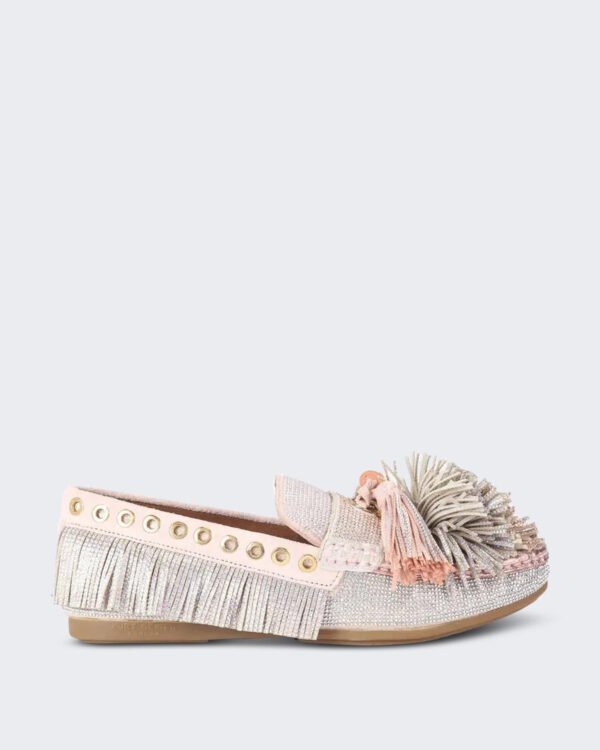 Kurt Geiger Dames Pom Moccasin Metallic loafers
