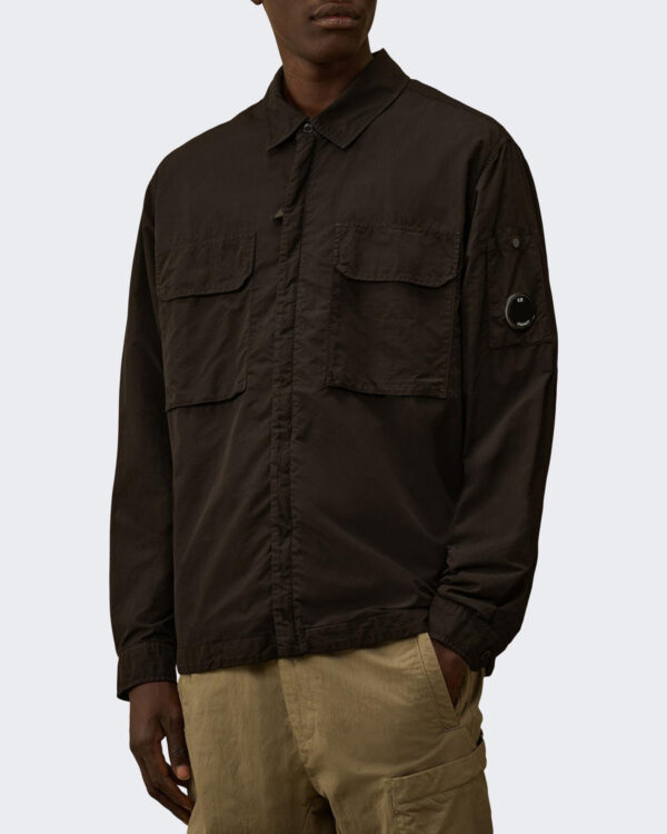 Heren Lens Zipped Overshirt Black