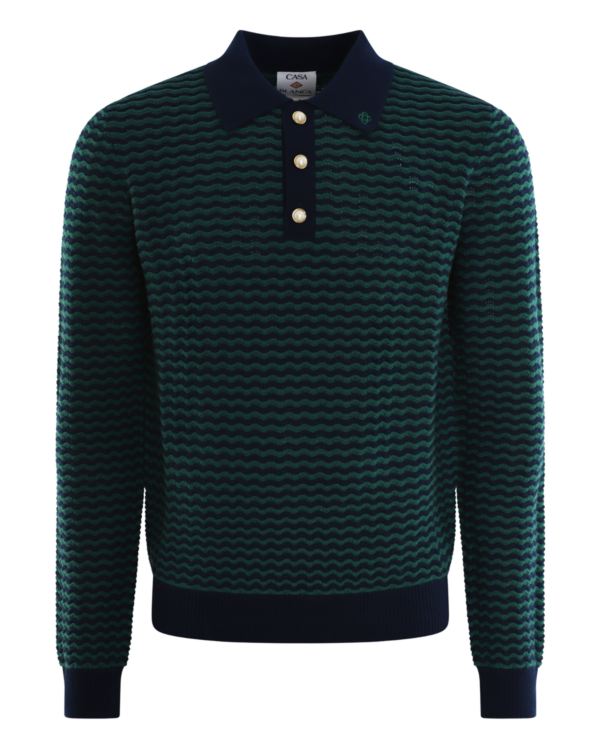 Heren Mini Wave Polo Green
