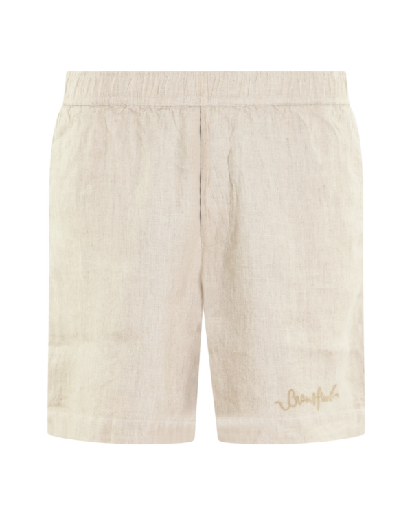 Heren Garden Hose Linen Short Beige