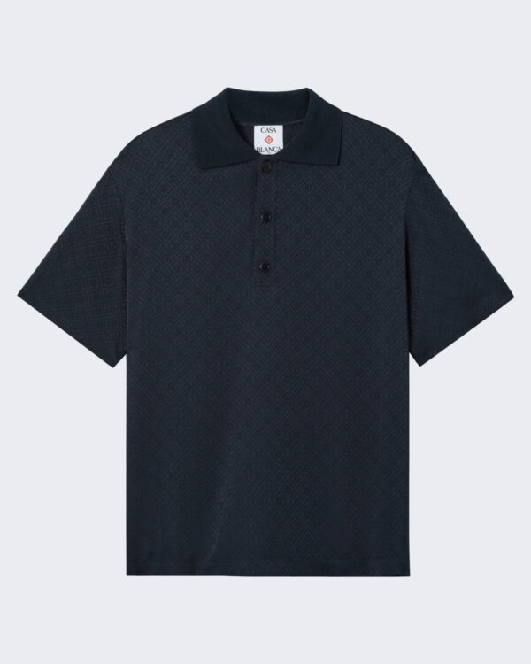 Heren Knit Collar Ss Polo Blauw
