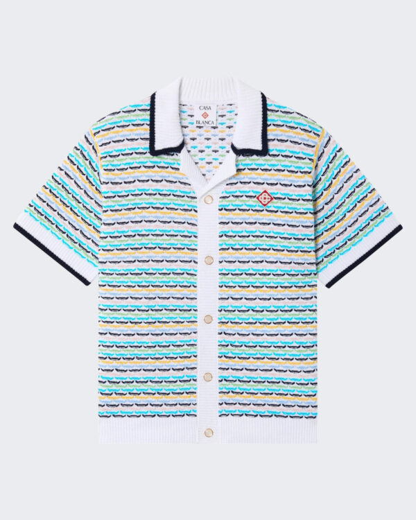 Heren Tuck Stitch Short Sleeve Shirt Multi