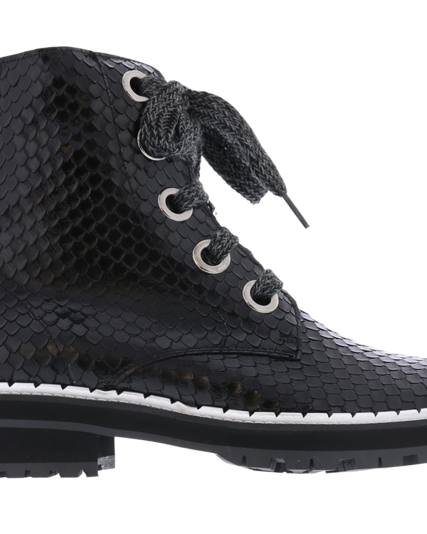Pertini Dames Phyton Print Lace Up enkellaarsjes