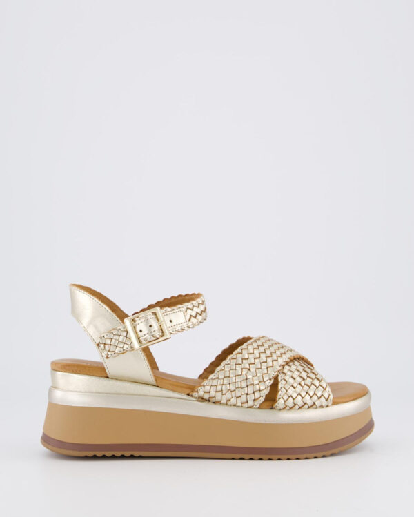 Dames Braided Strap Sandal Metallic