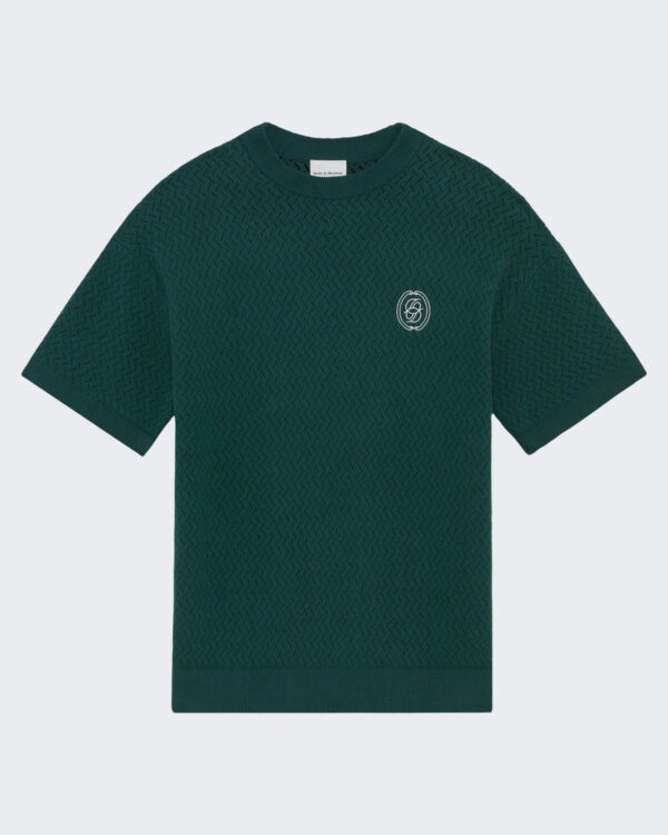 Heren D Mirror Openwork Knit T-Shirt Groen