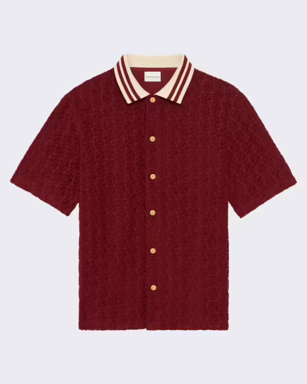 Heren Monogram Shirt Bordeauxrood