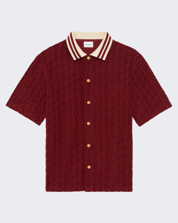 Heren Monogram Shirt Bordeauxrood