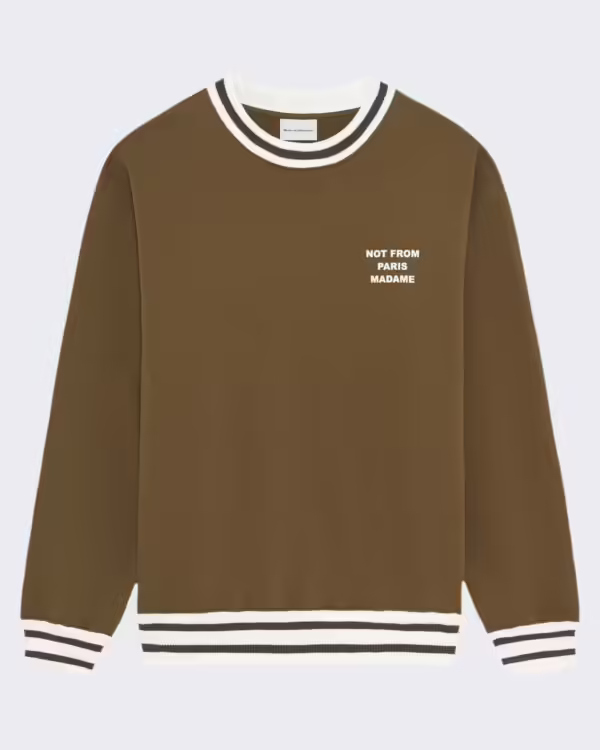 Heren Sport Slogan Sweatshirt Bruin