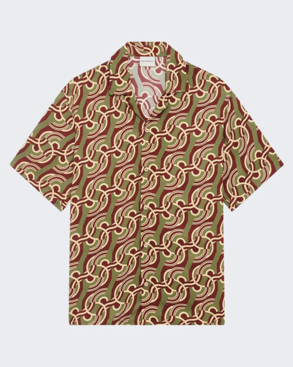 Heren Viscose Chain Link Monogram Shirt Zwart