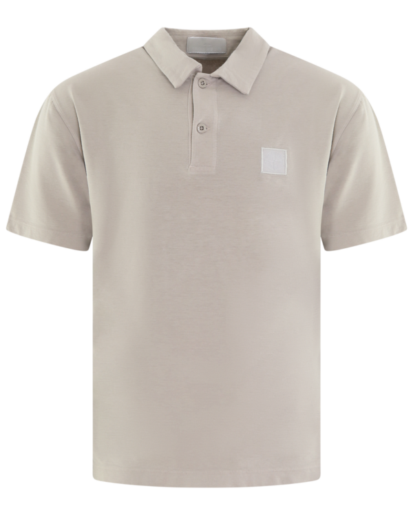 Heren Compass Logo Patch Polo Gray