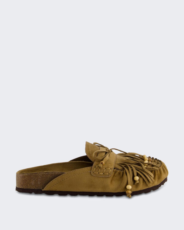 Dames Mule Fringe