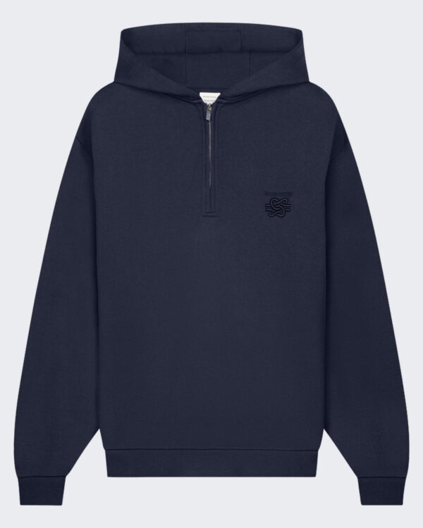 Heren Hoodie met halve rits Blauw