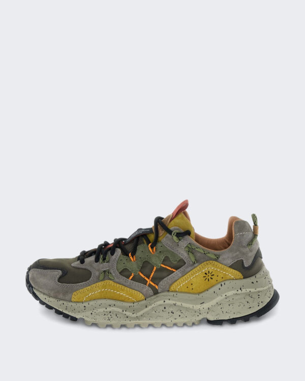 Heren Leren sneaker met vetersluiting Bruin