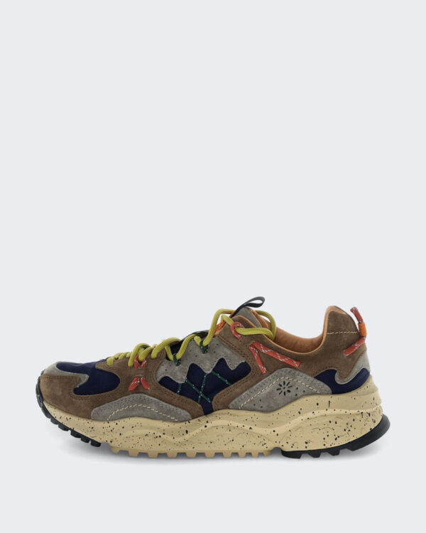 Heren Robuuste herensneaker met suède details Bruin