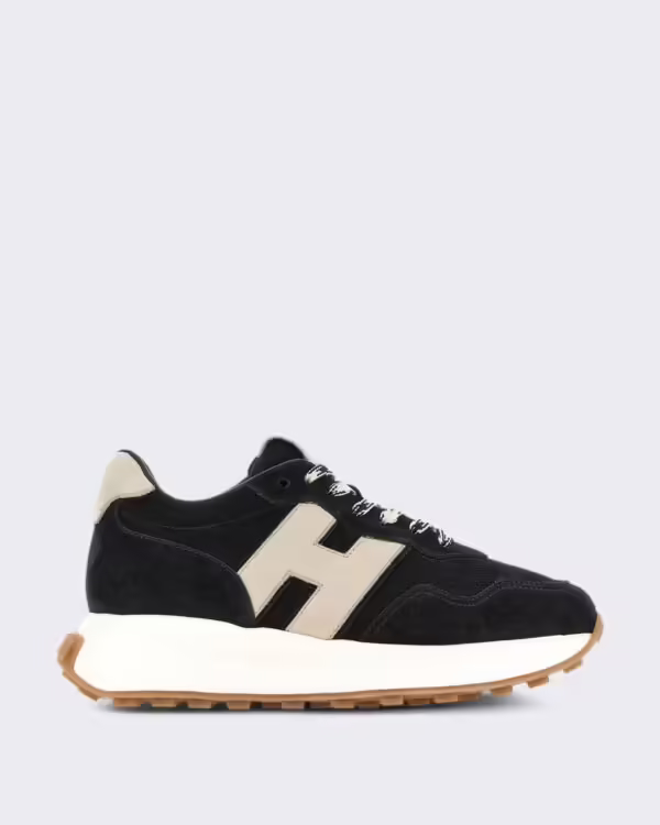 Dames Sneaker - H641 Allacciato H Patch-Brown Zwart