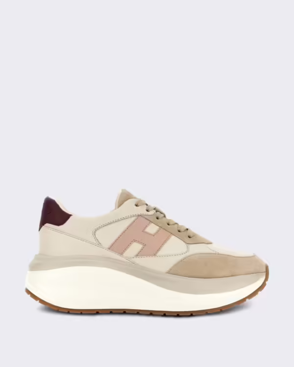 Dames Veterschoenen met H-detail Beige