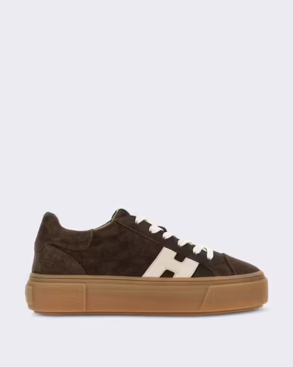 Dames Veterschoenen sneaker met H-logo Beige