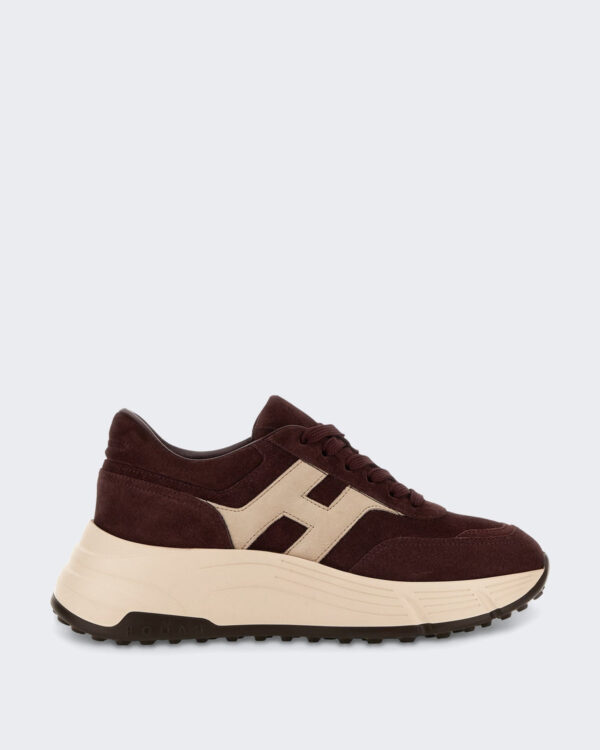 Dames Vetersneaker met H-detail Bordeauxrood
