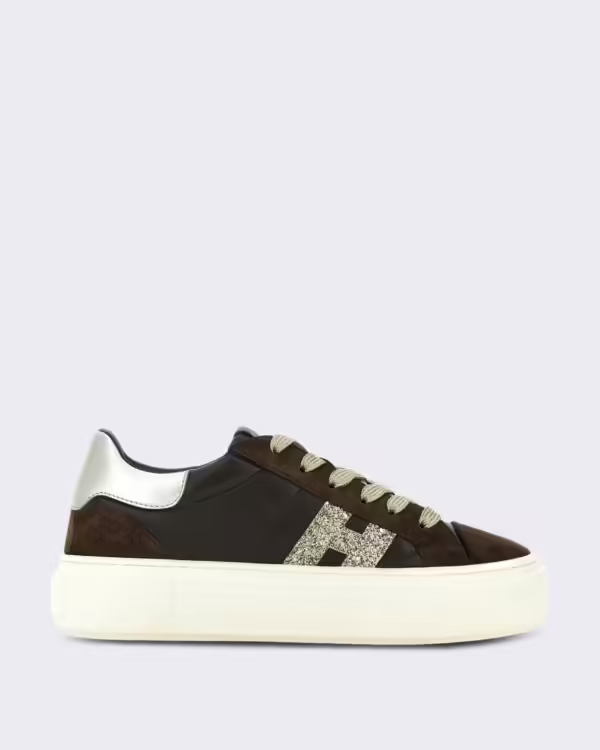 Dames Vetersneaker met H-logo Beige