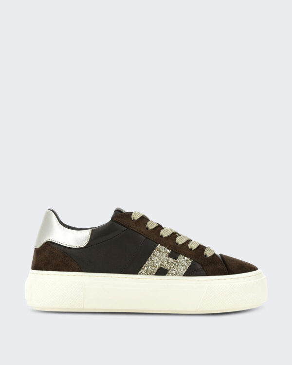 Dames Vetersneaker met H-logo Beige