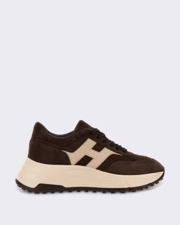 Dames Vetersneaker met H-logo Bruin