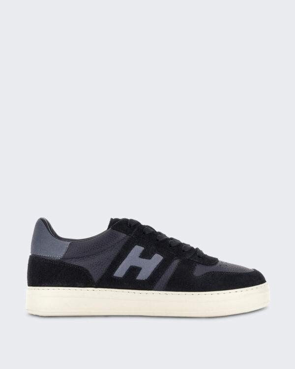Heren Sneaker met vetersluiting en H-band detail Blauw