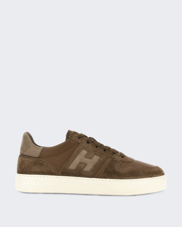 Heren Sneaker met vetersluiting en H-band detail Bruin