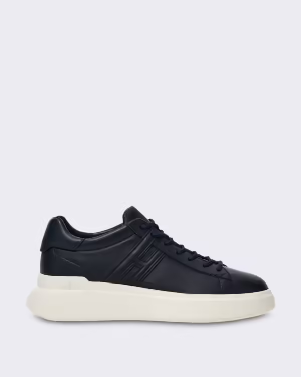 Heren Veterschoenen sneaker met H-profiel Nachtblauw