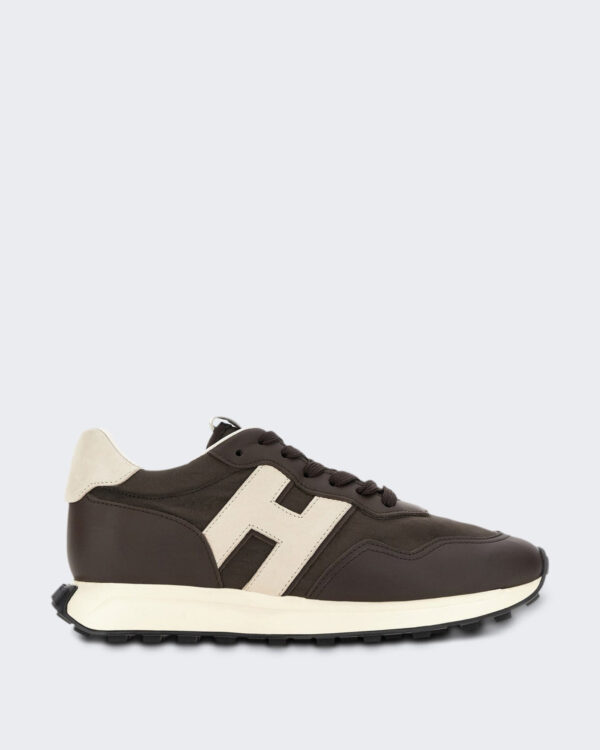 Heren Veterschoener met H-patch detail Bruin