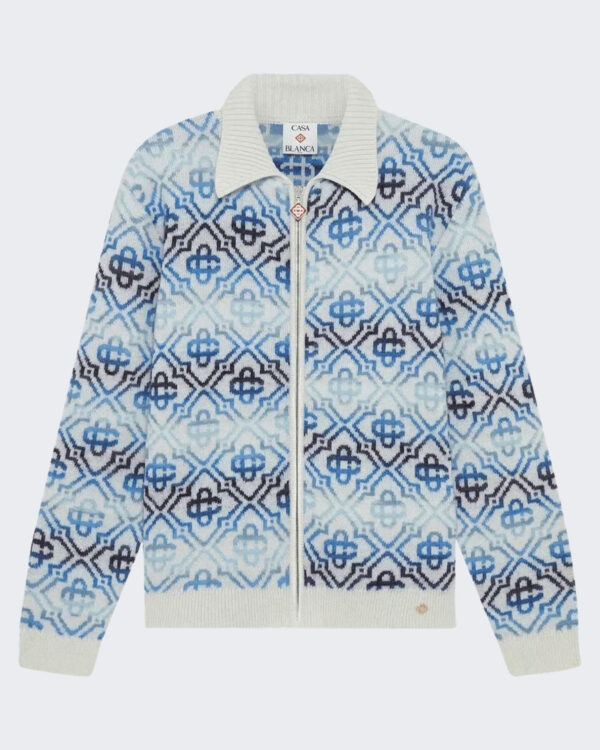 Casablanca Heren Space Dye Merino Vest Blauw overhemd