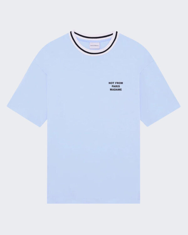 Drole De Monsieur Heren Slogan Sport T-Shirt Blauw