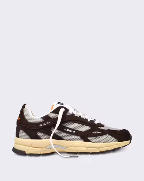 Leren sneaker met Americana-details Bruin