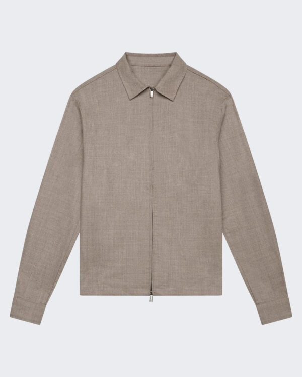 Heren Flannel Stretch Overshirt Beige