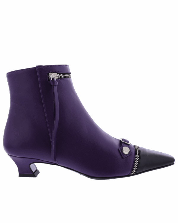 Dames Tronchetto Leather Purple