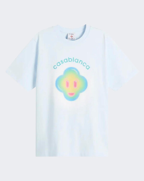 Casablanca Heren Airbrush Smiley T-Shirt Blauw