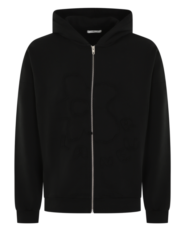 Heren Blossom Patches Zip-Up Black