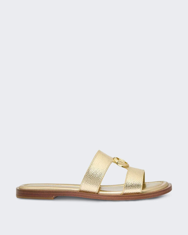 Dames Sandaal met bandjes in lichtgoud Metallic Goud