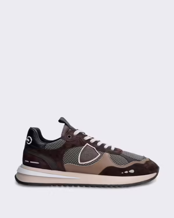 Heren Lage sneaker met gladde afwerking Bruin
