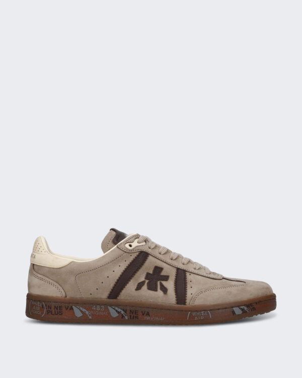 Heren Lichte leren sneaker met veterschoensluiting Bruin