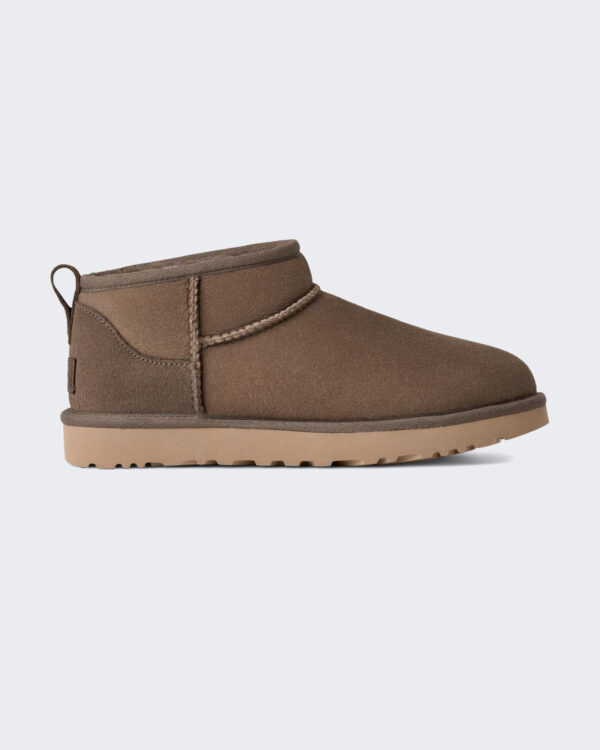 UGG Dames Ultra Mini Dried Orega Taupe enkellaarsjes
