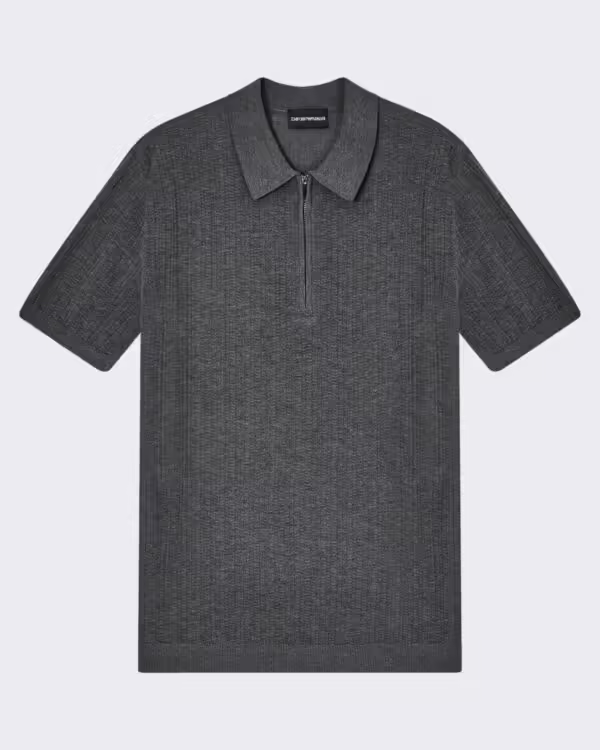 Heren Vertical Tuck Stitch Grijs
