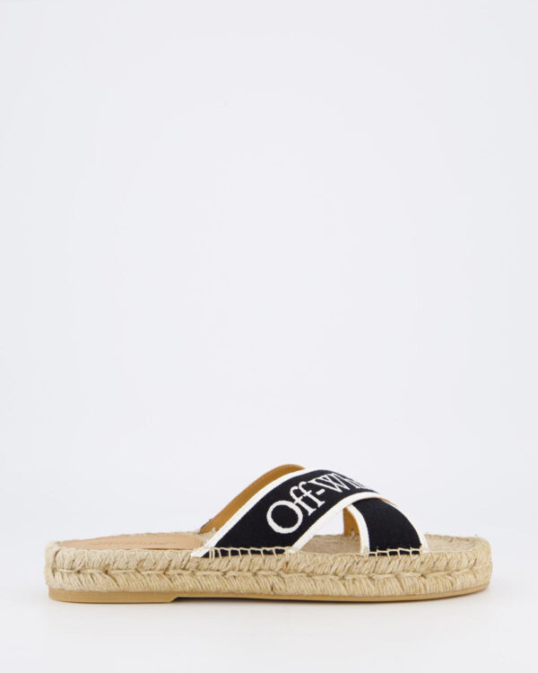 Dames Criss Cross Slipper Black/White