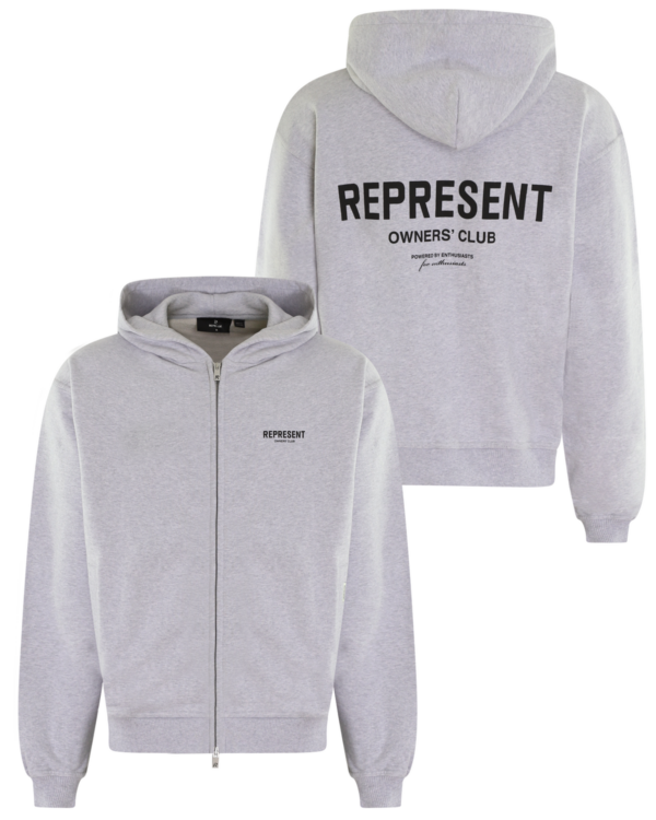Heren Owners Club Zip Hoodie Gray