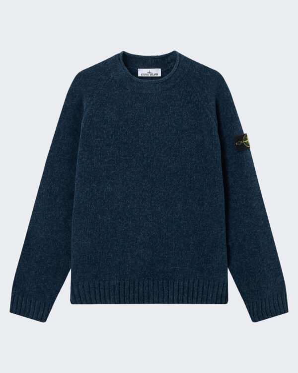Heren Crew Neck-Steel Blue Melange-V0m2b Blauw