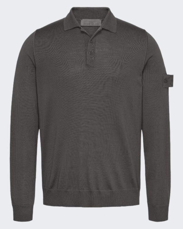 Heren Logo Patch Polo Shirt Gray