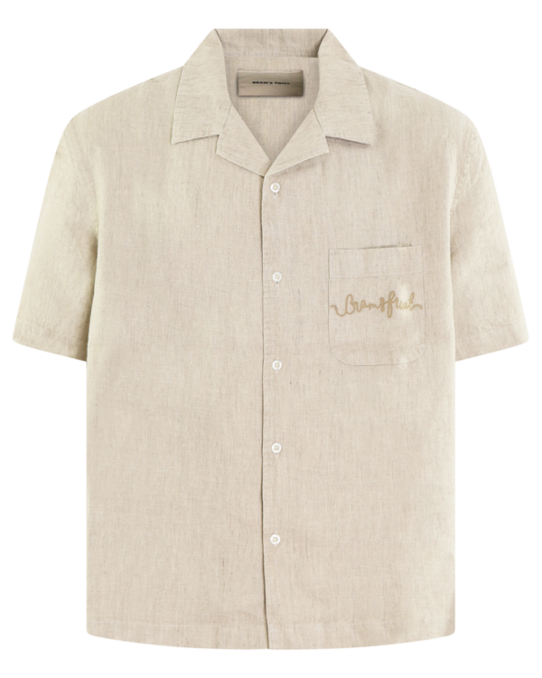 Heren Garden Hose Linen Shirt Beige