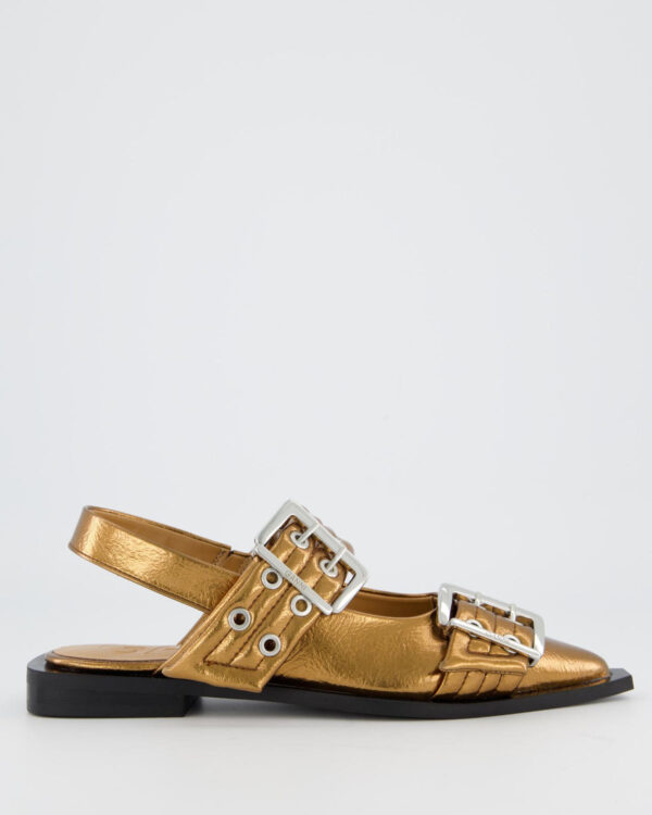 Dames Chunky Buckle Ballerina Bronze