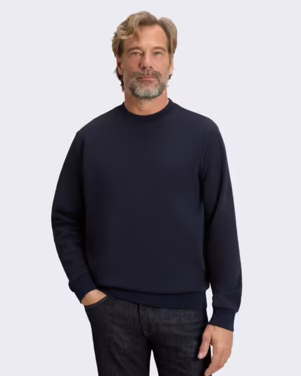 Heren Logo sweater met ronde hals Blauw