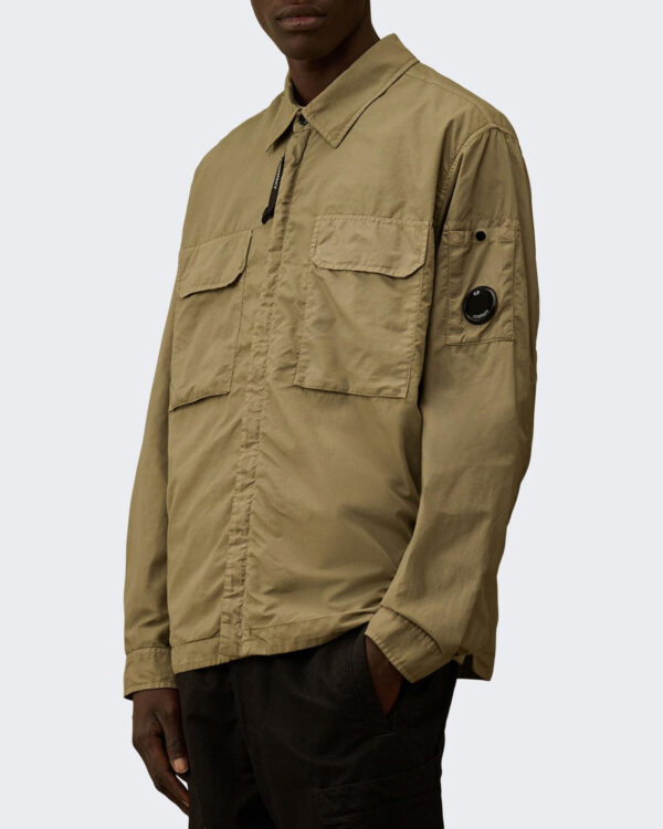 Heren Lens Zipped Overshirt Brown